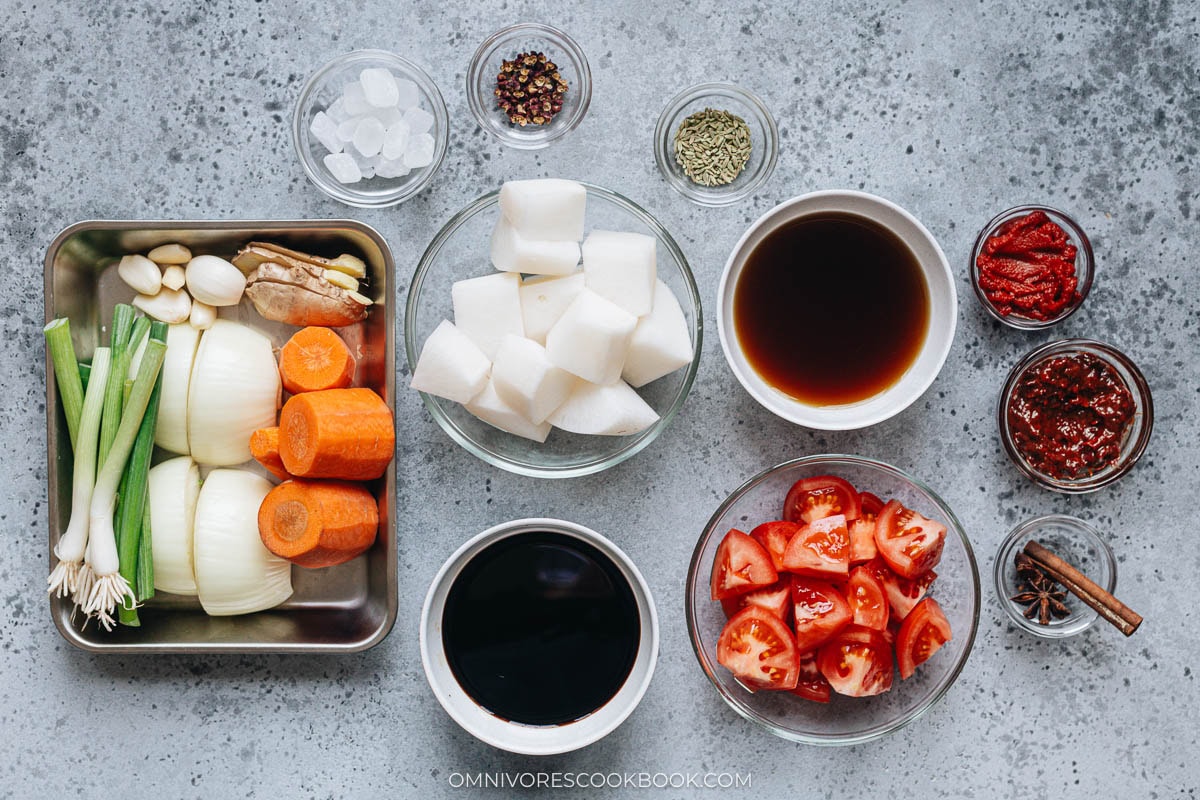 Ingredients for the broth