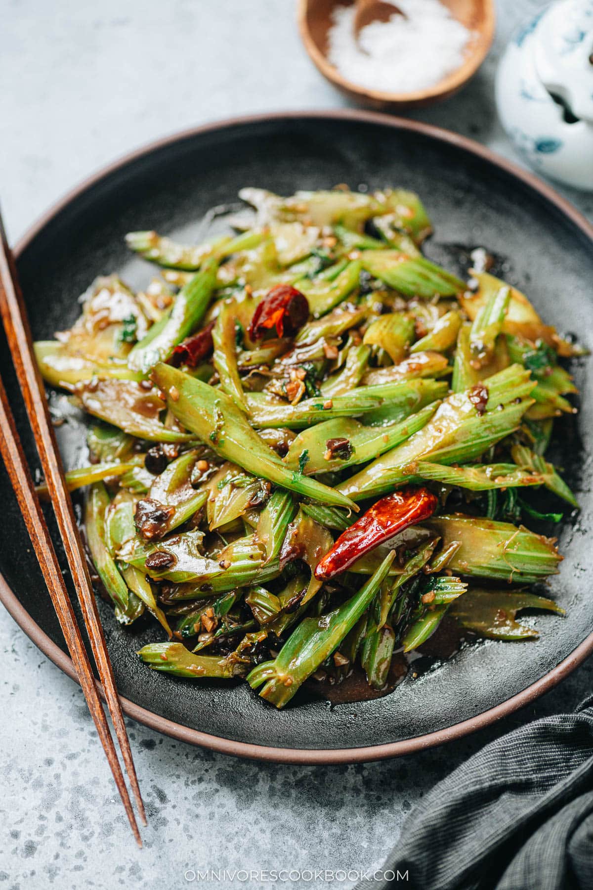 Homemade celery stir fry