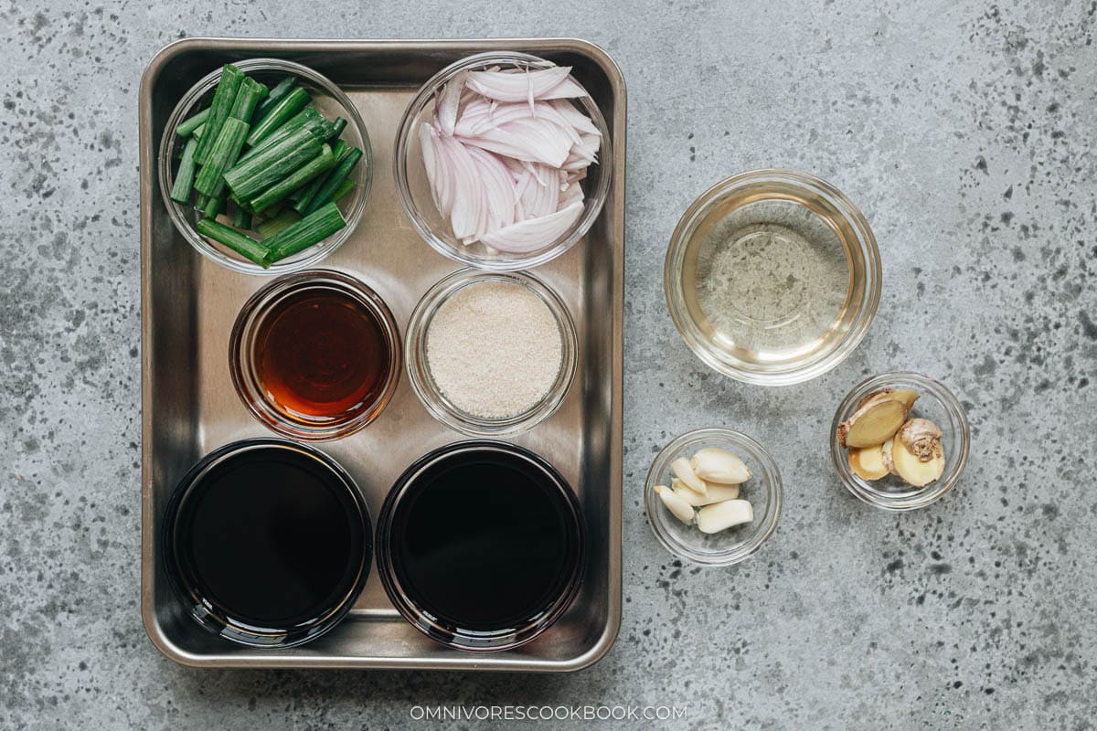 Ingredients for seasoned sweet soy sauce