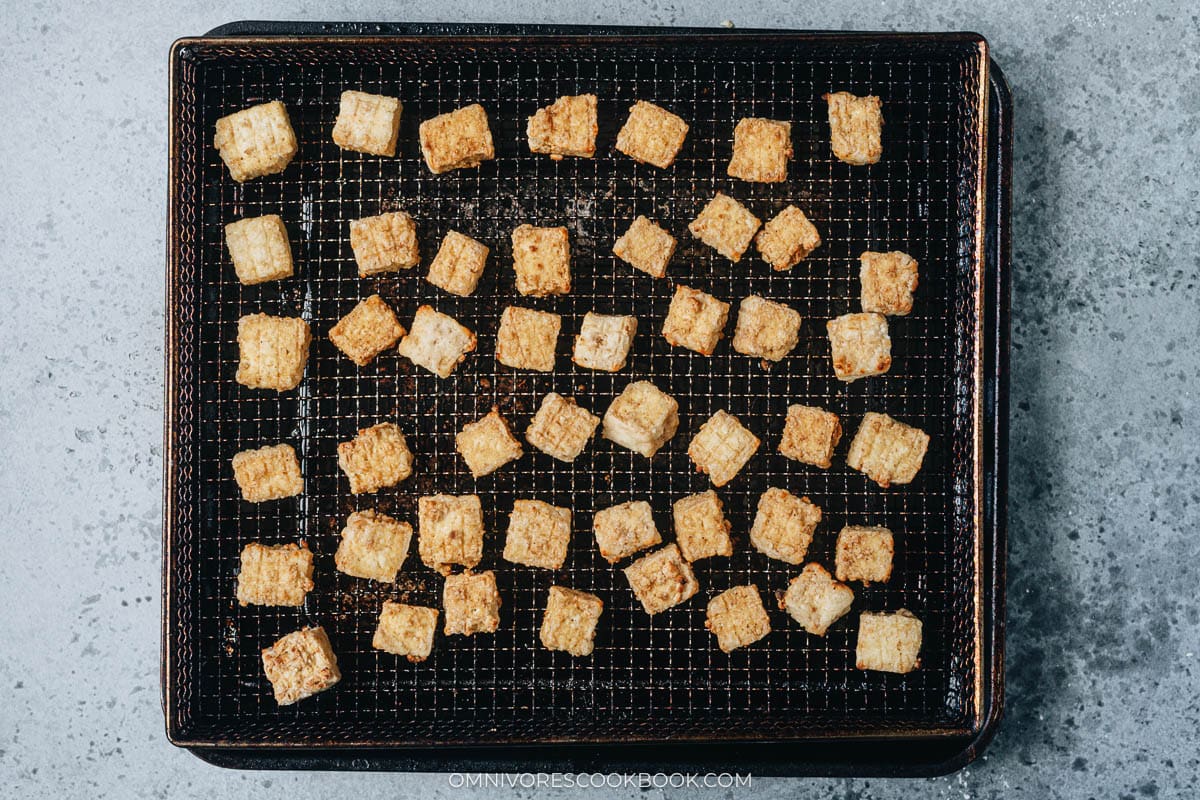 Tofu after air frying