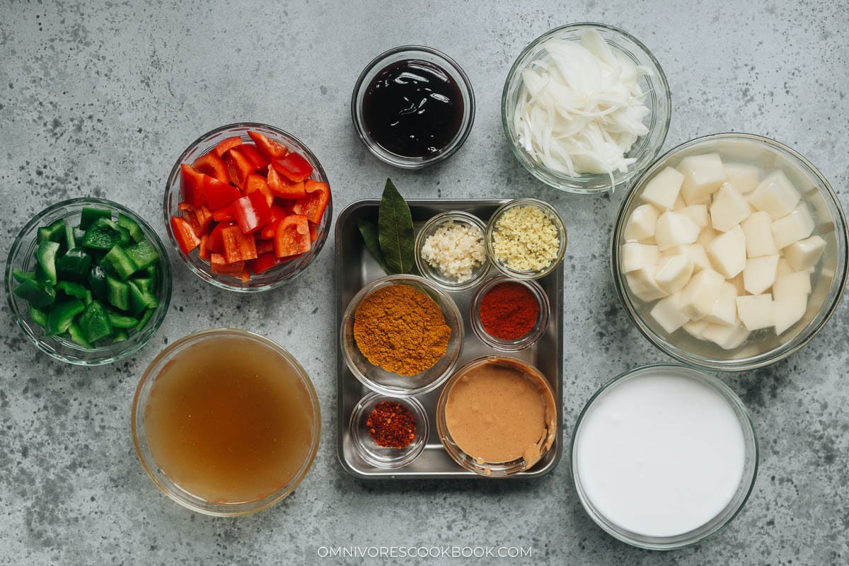 Ingredients for the curry