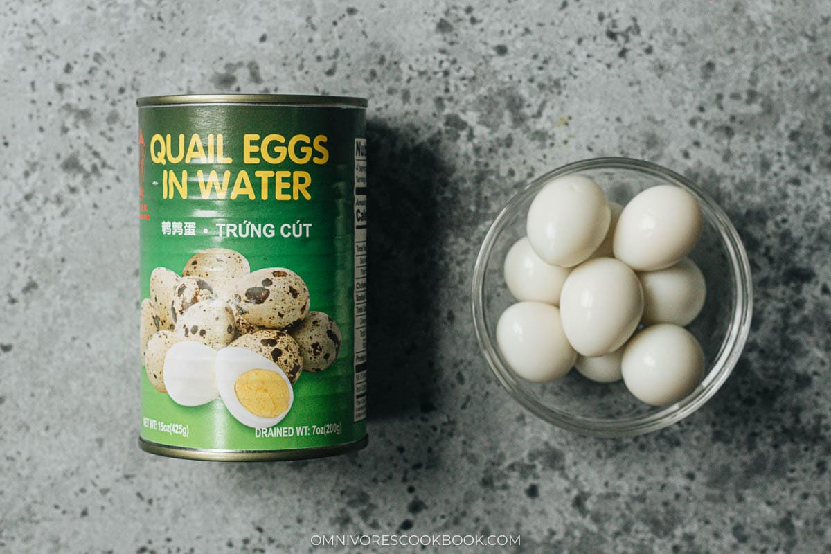Canned quail eggs