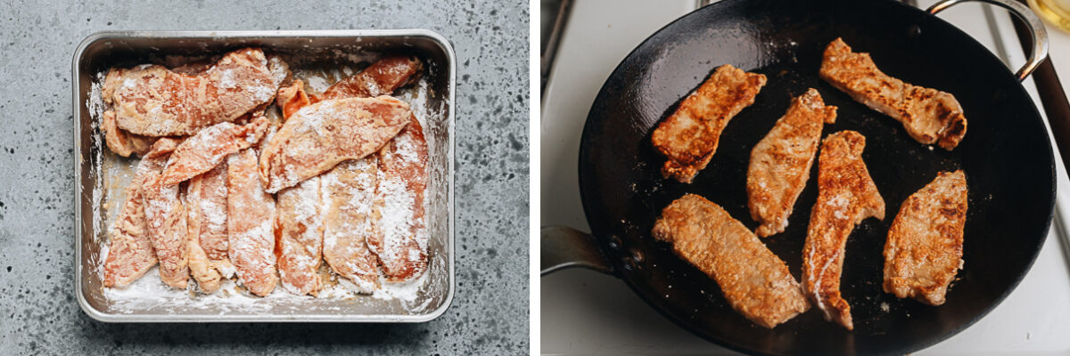 Pan fry the pork chops