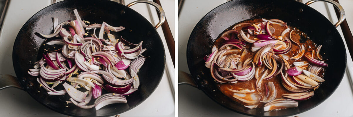 Cook the aromatics and the sauce