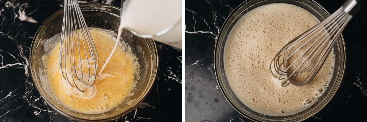 Temper the egg mixture