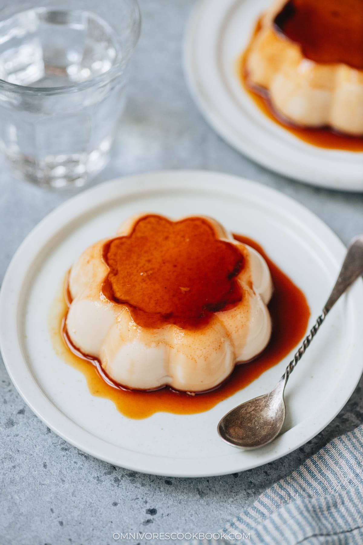 Japanese custard pudding infused with tea