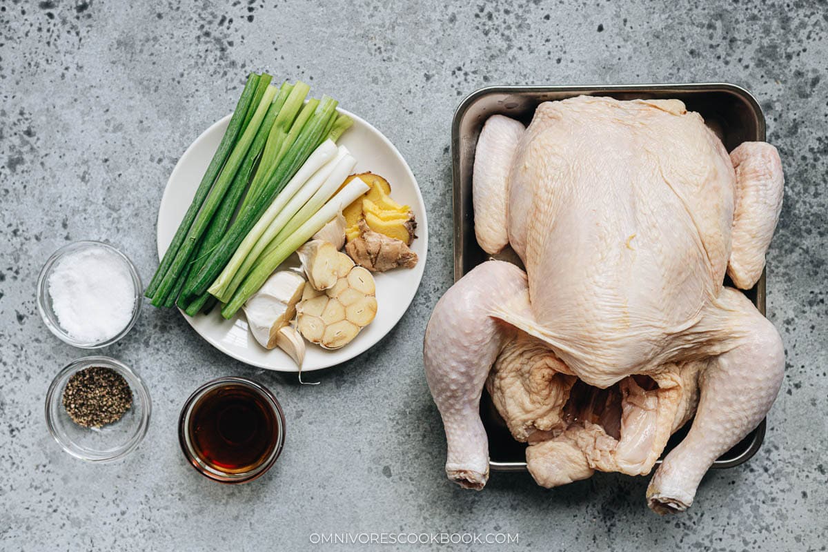 Ingredients for making air fryer Chinese roast chicken