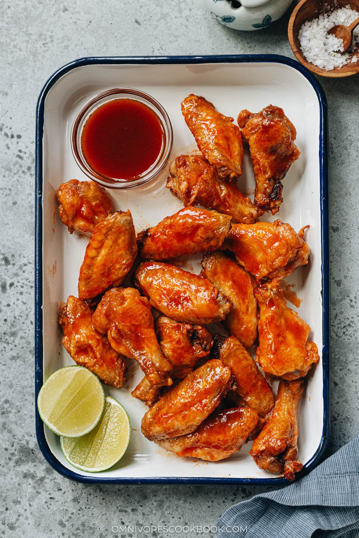 Homemade air fryer honey sriracha wings