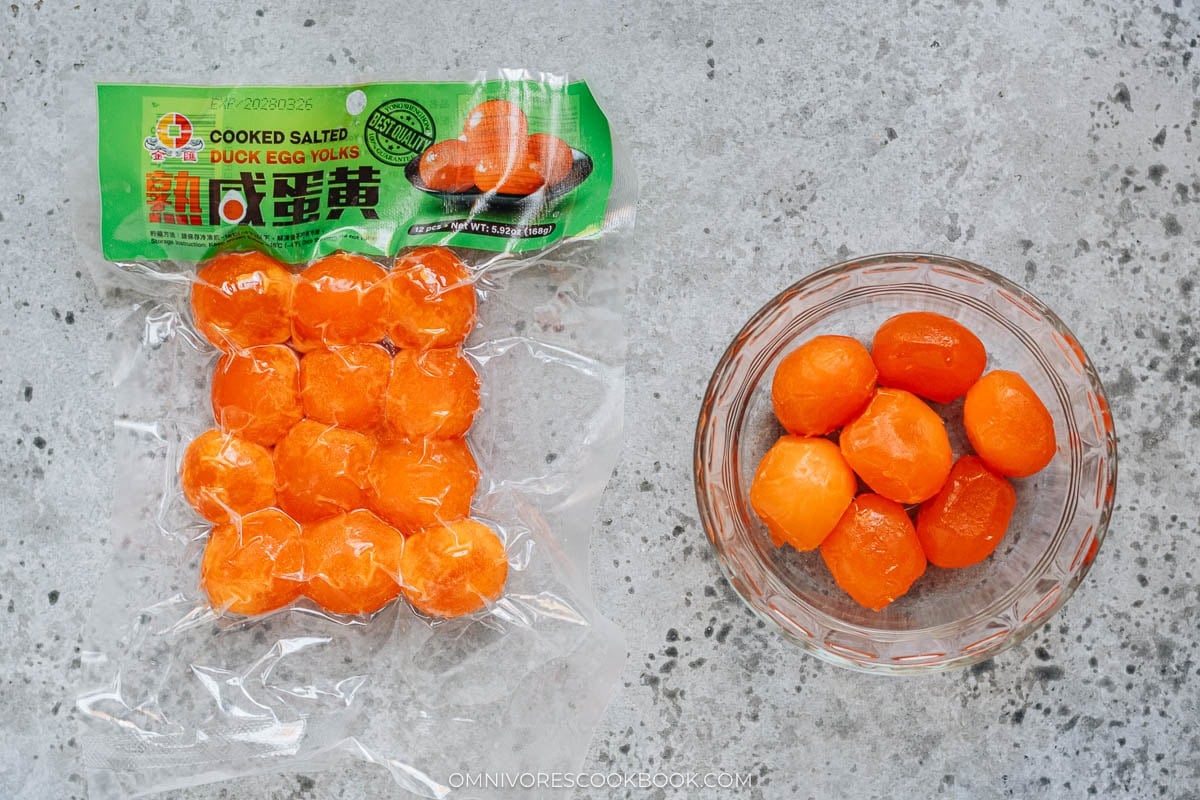 Salted duck egg yolks