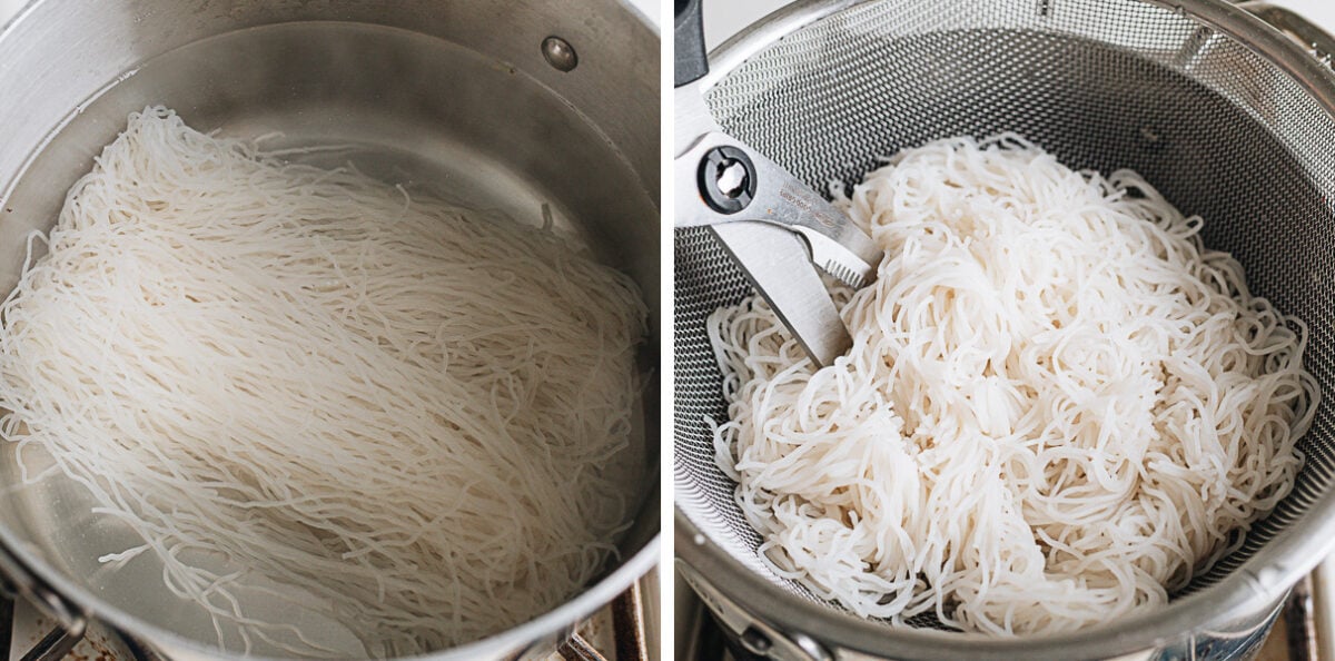 Preparing rice vermicelli