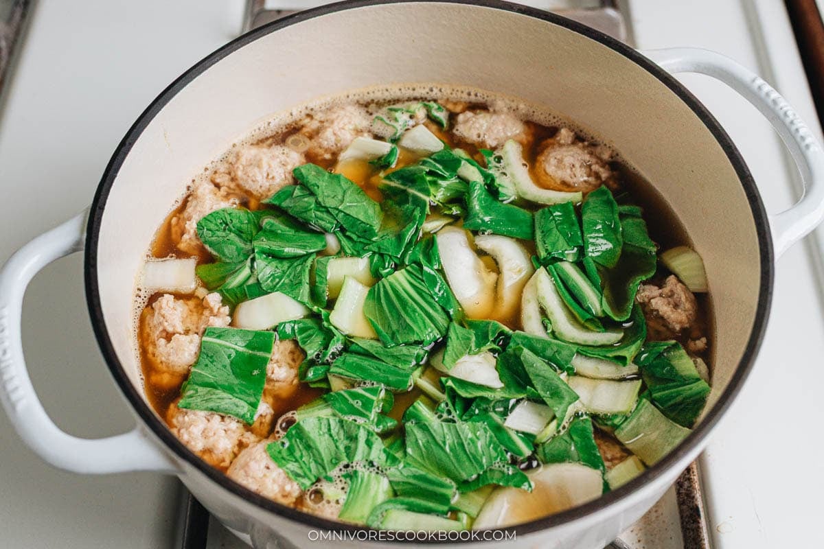 Cook baby bok choy