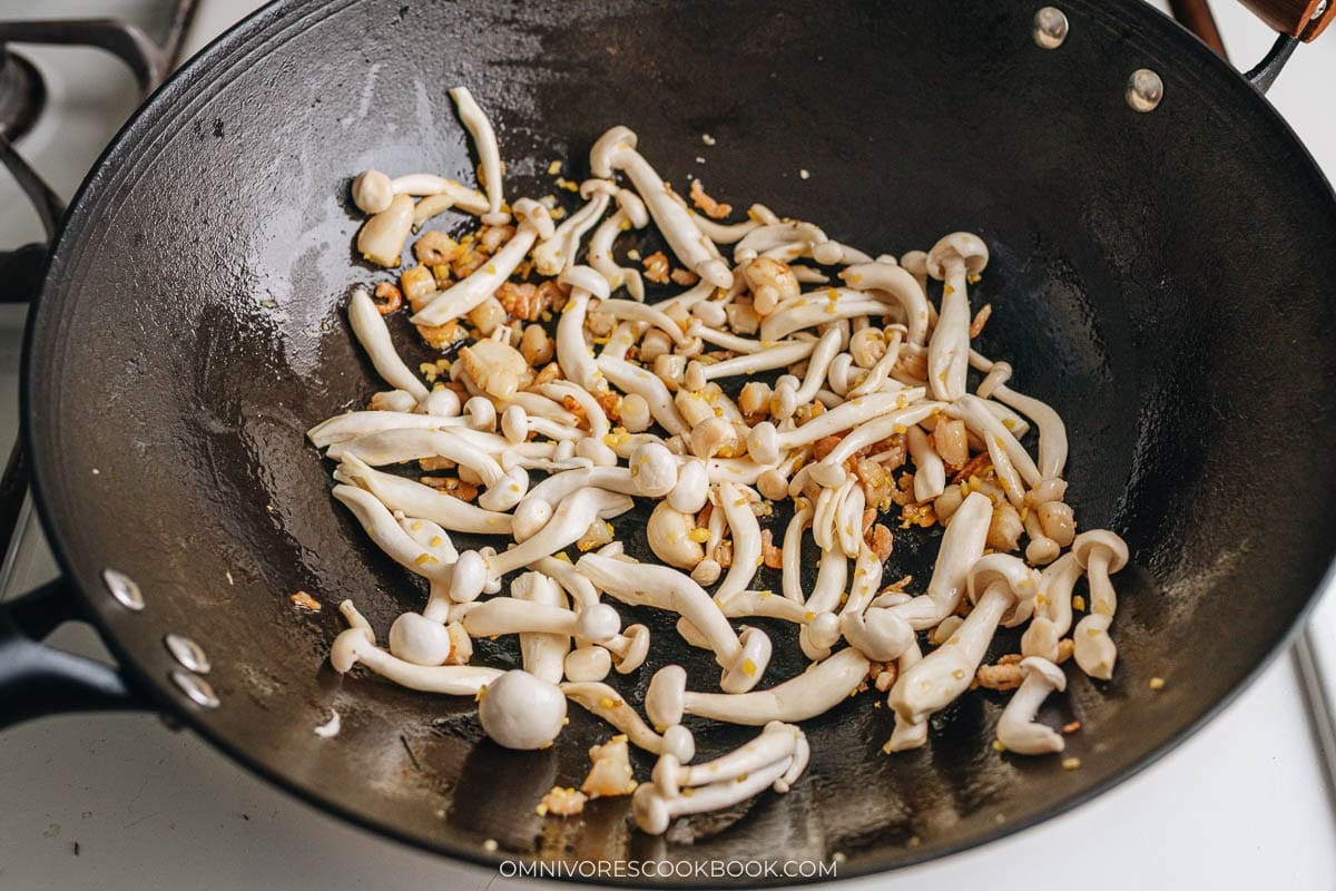 Saute the mushrooms