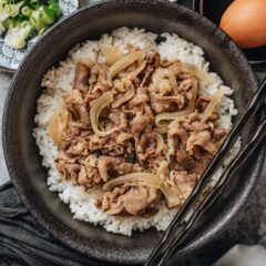My gyudon recipe shows you all the tips to create a hearty Japanese beef rice bowl with tender beef and a savory sweet broth full of umami. It’s easy to put together and tastes even better the next day.