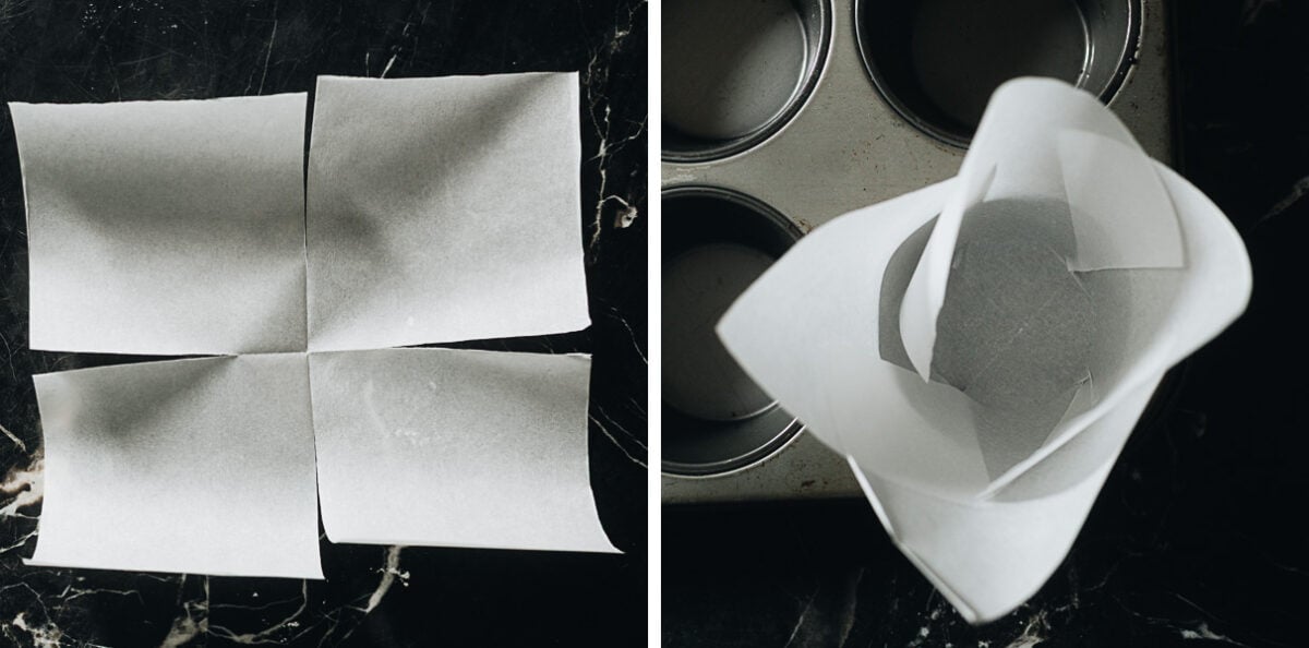 How to cut parchment paper for muffin tin