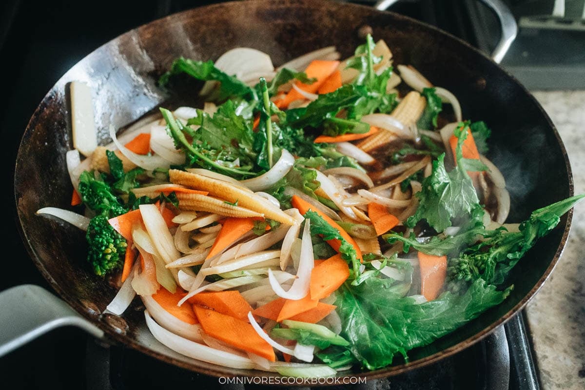 Add the sauce and cook