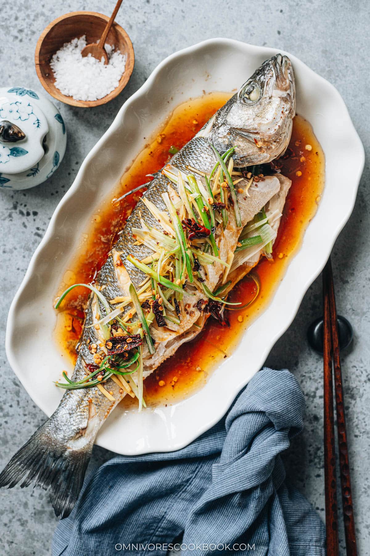 Chinese steamed whole fish