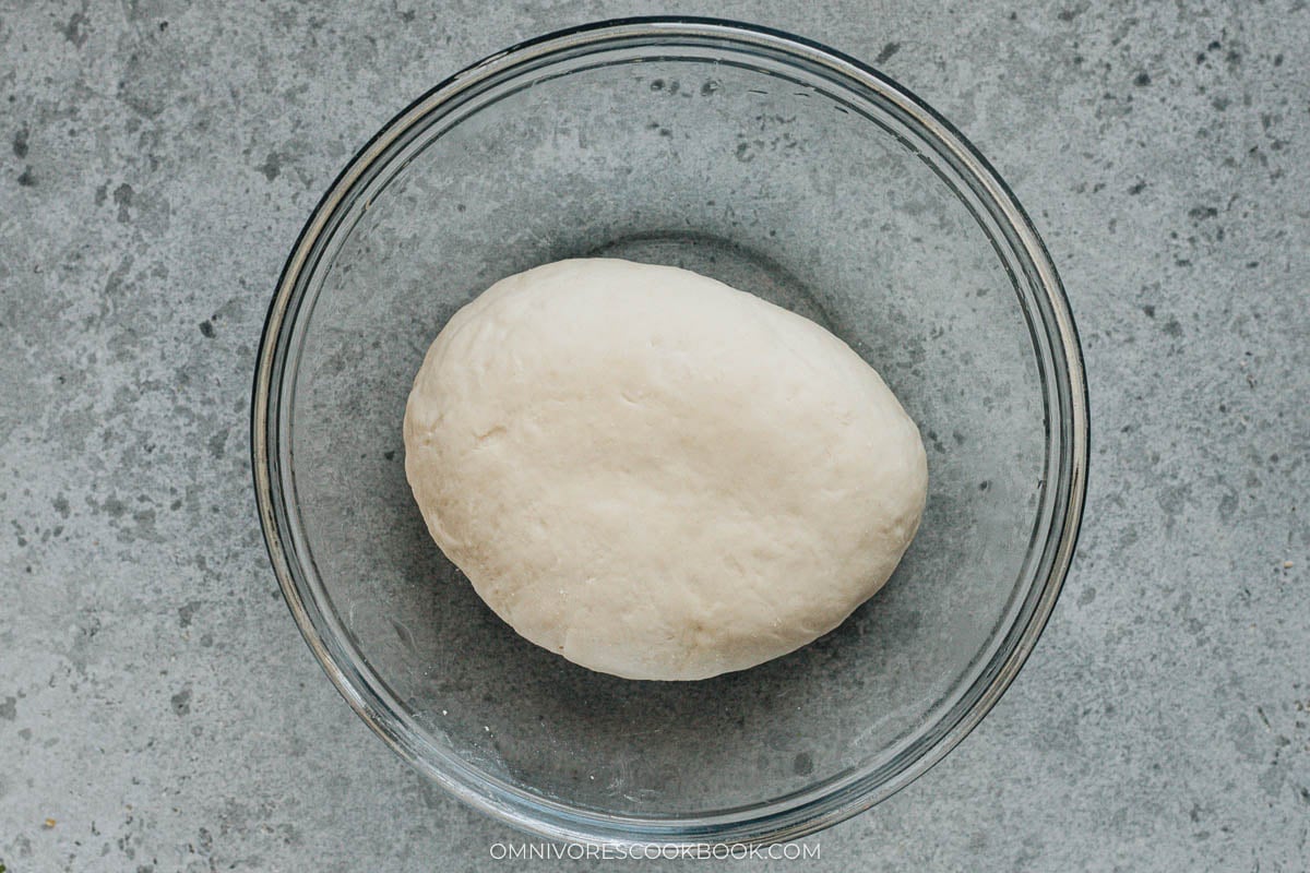 Smooth hot water dough after resting