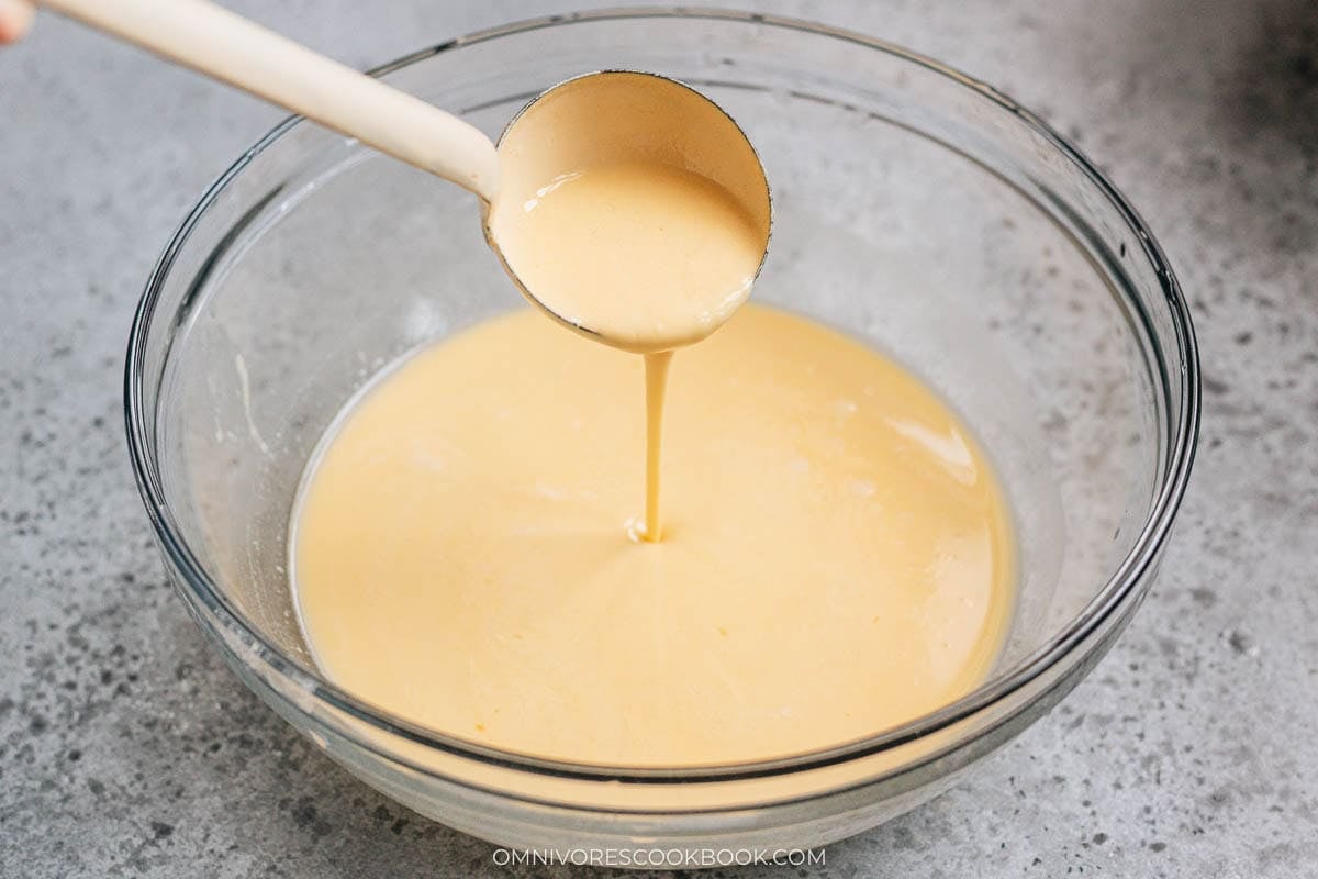 thin batter spoonful
