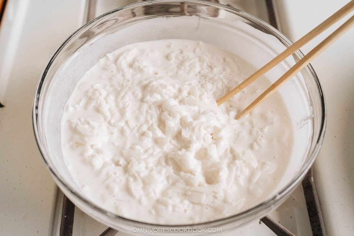 daikon batter in a bowl