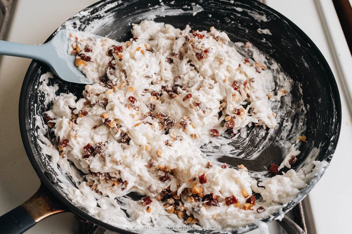  Stir in the cooked filling