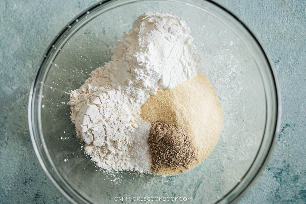 dry coating ingredients together in a large bowl