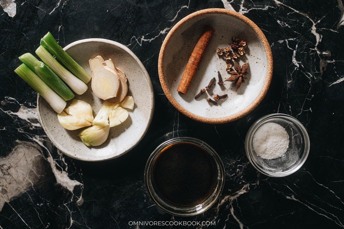 Ingredients for making master sauce