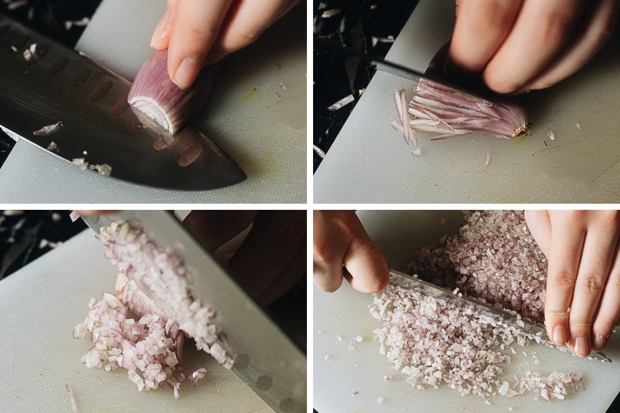 How to mince shallot step-by-step
