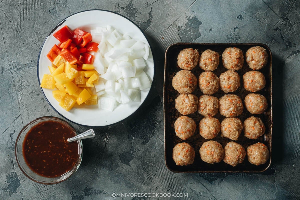 Sweet and Sour Meatballs ingredients