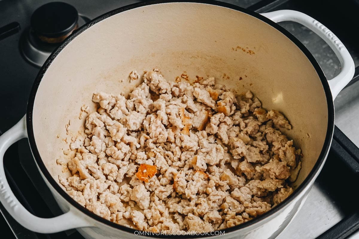 Brown the ground chicken