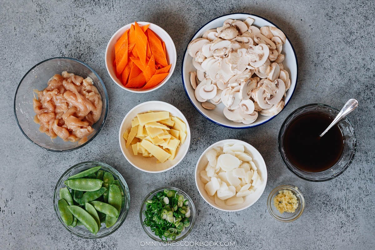 Homemade moo goo gai ingredients