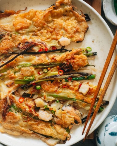 Korean seafood pancakes