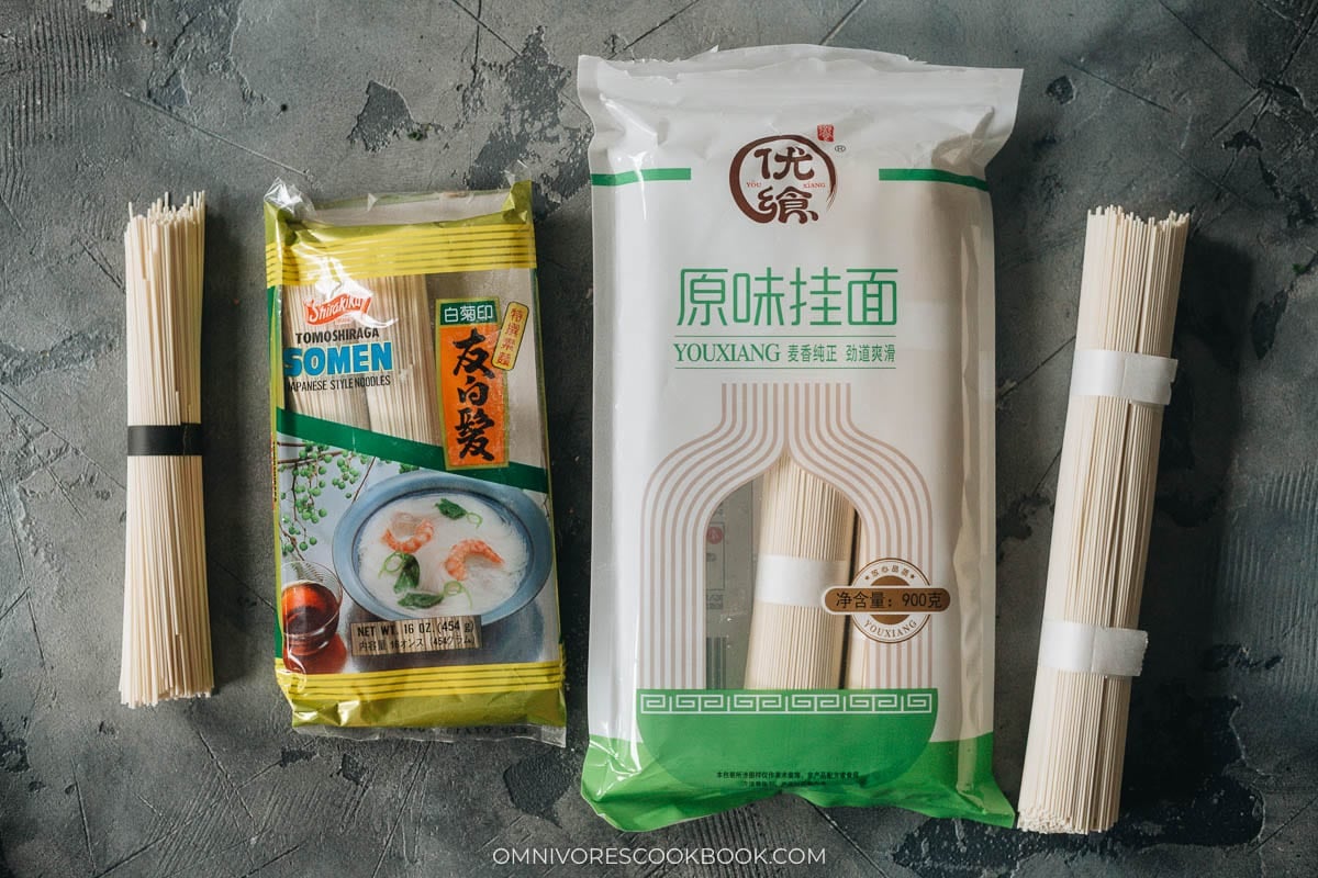 Thin wheat noodles (Chinese and Japanese)