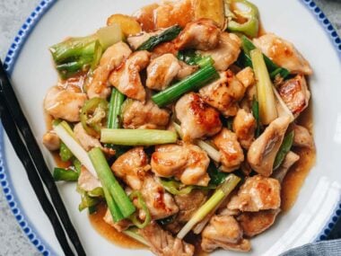 Ginger chicken close up