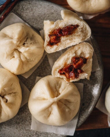 Char siu bao close-up
