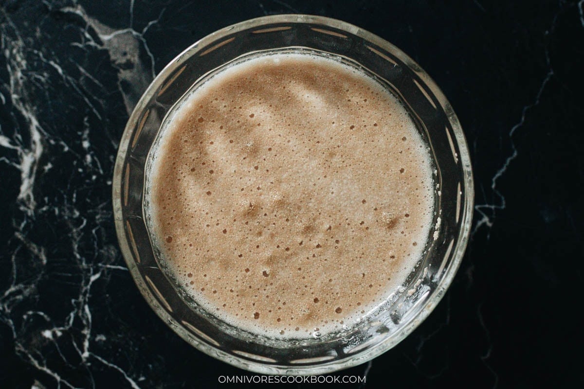 activating the yeast in a bowl