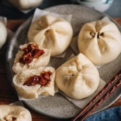 Char siu bao close-up