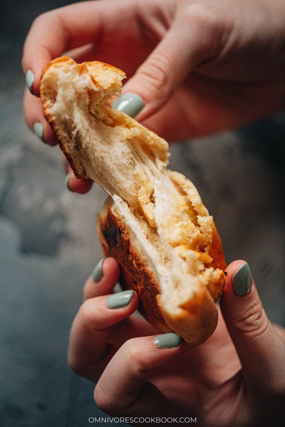 Texture inside of a pineapple bun