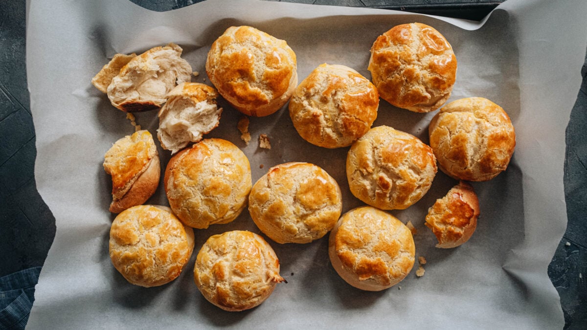 Pineapple Buns cut open

