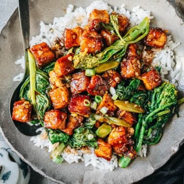 General Tso Tofu over rice