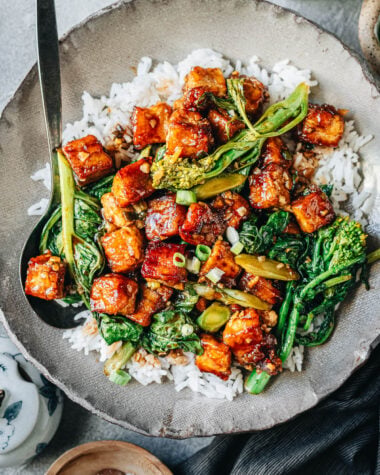 General Tso Tofu over rice
