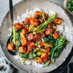 general taos tofu serve with rice