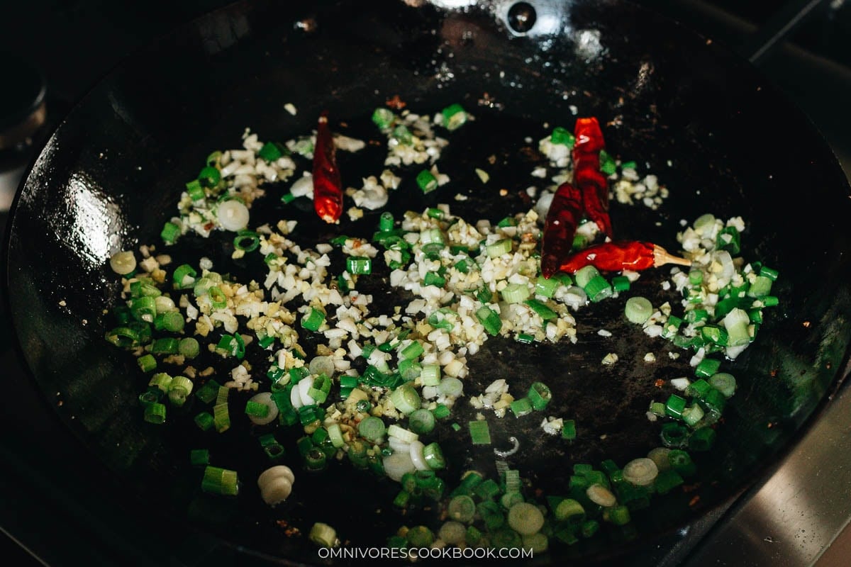 Cooking the aromatics