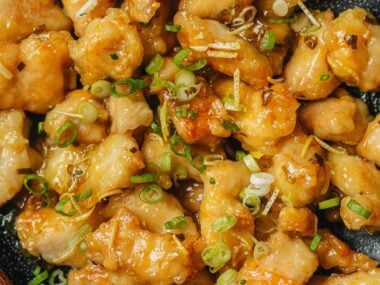 Chinese lemon chicken close up