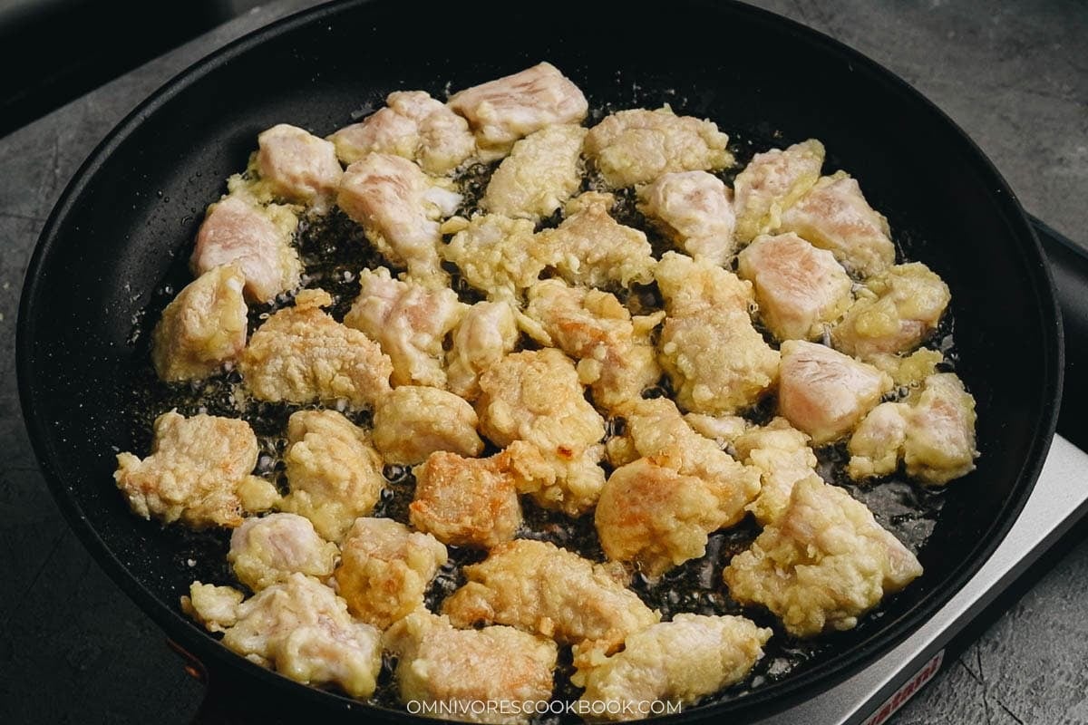 Pan fry the chicken