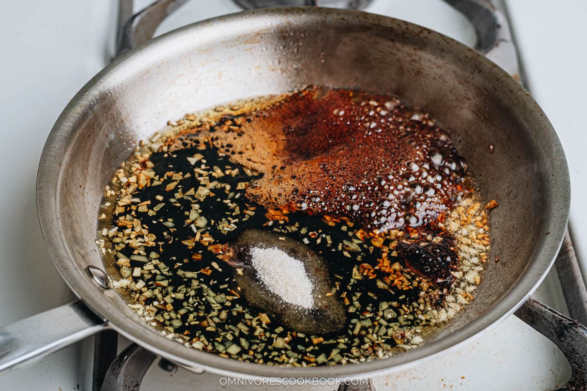 soy sauce and sugar cooking
