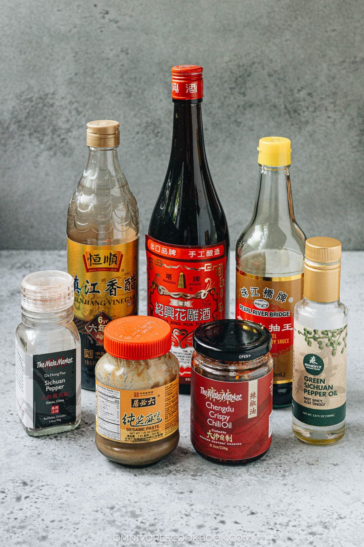Basic ingredients for making Sichuan Saliva chicken