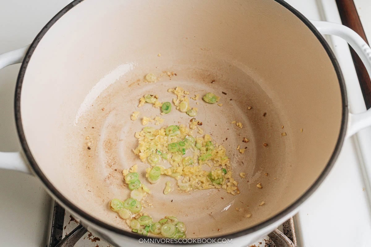 cooking the aromatics