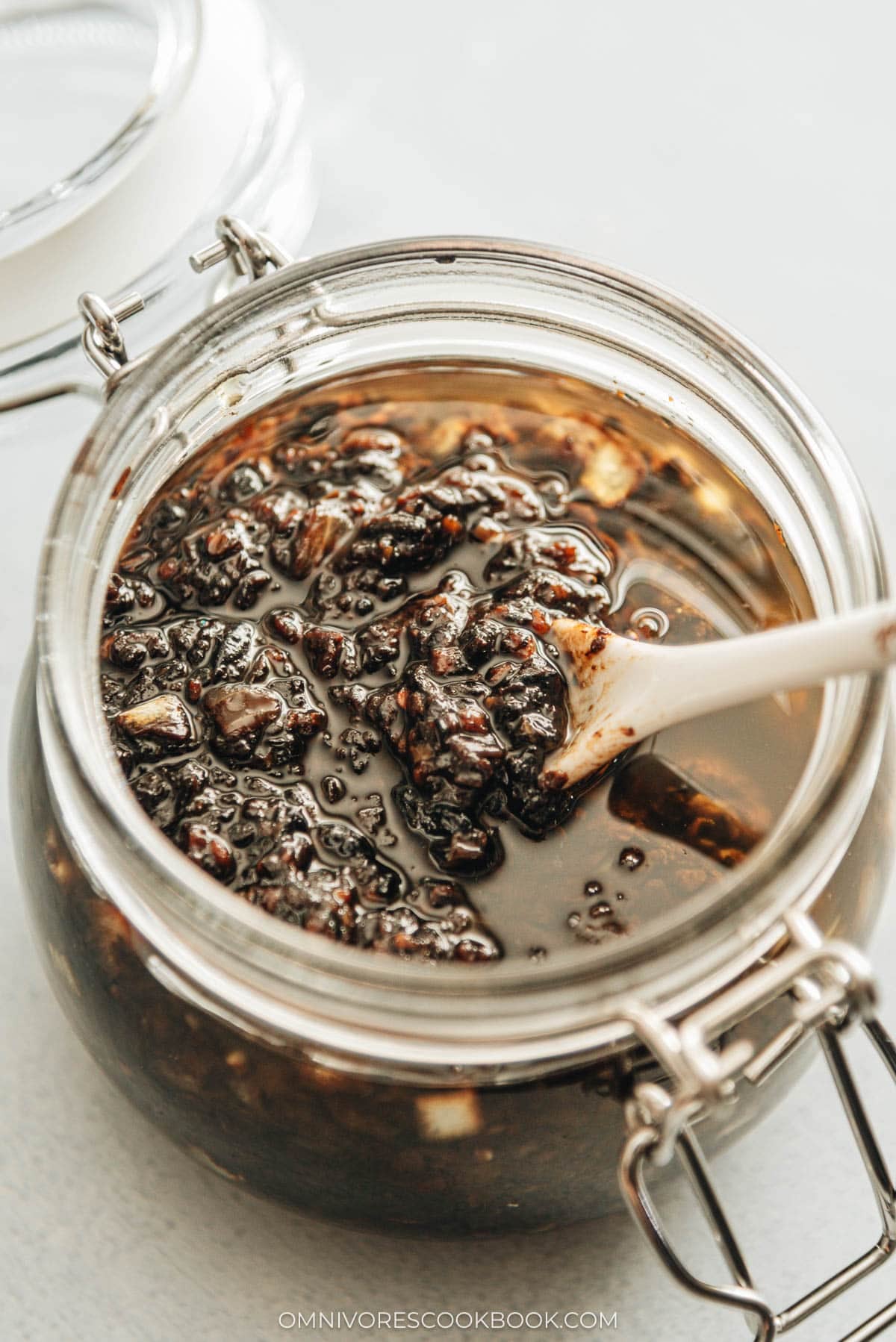 Homemade Black Bean Sauce in a jar