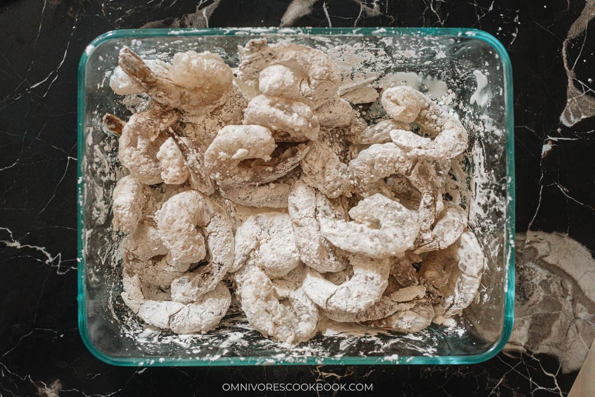 coating the shrimps