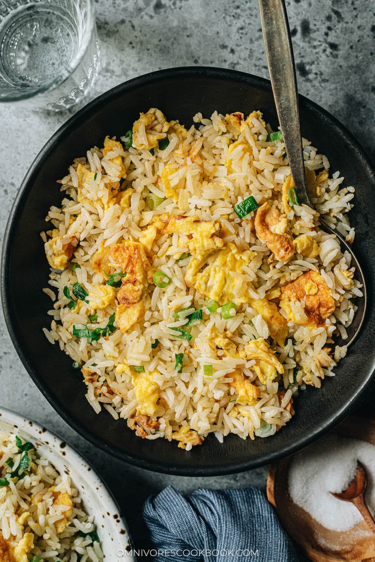 Egg fried rice served in a bowl